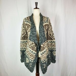 Eddie Bauer Brown Hand Knit Cardigan Sweater S/M